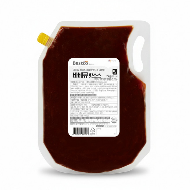 냉장 대상 베스트코 바비큐 핫소스 2kg, 500g, 2개