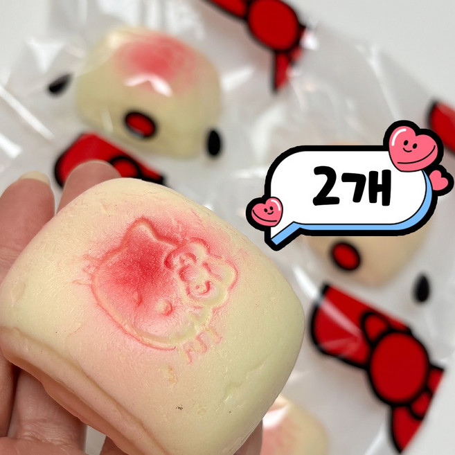 헬로키티 모찌 쫀득이 말랑이 롤빵 스퀴시, 2개, 15g, 딸기우유