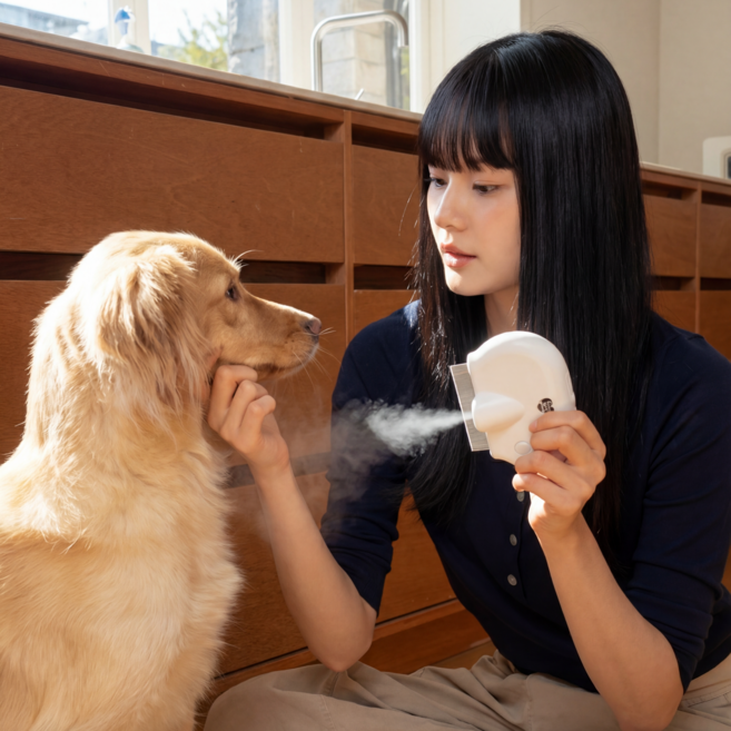 타이니무무 강아지 애견 미스트 얼굴 눈꼽 빗, 1개, 내츄럴 화이트