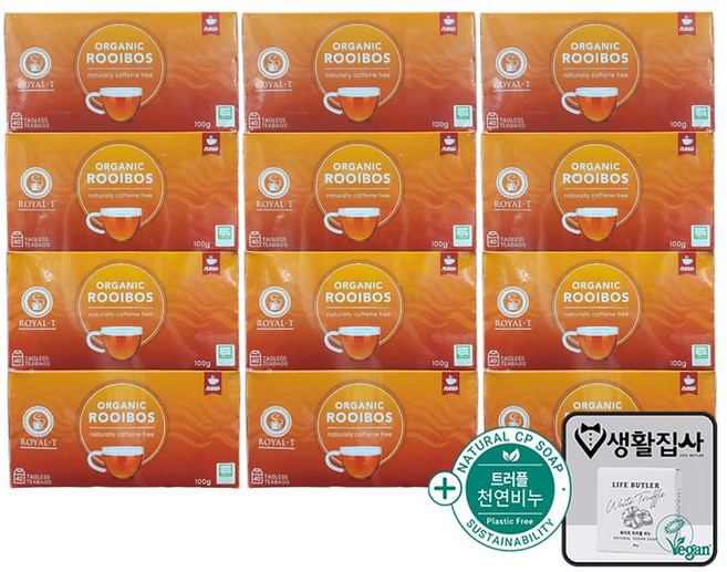 로얄티 유기농 루이보스 티 2.5G + 천연비누 코스트코, 3개, 160개입
