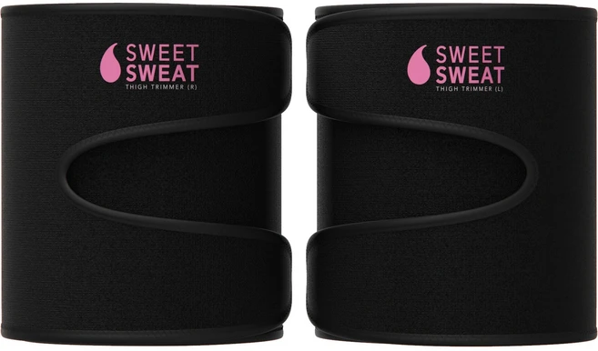 스포츠리서치 스위트 스웨트 허벅지 트리머 메쉬 백 헬스보호대 블랙 + 핑크, 1개 - 쿠팡