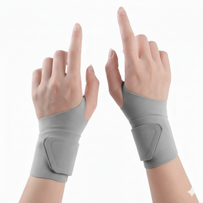 라온드 여성 엄지손가락 팔목 아대 손목 보호대, 그레이, 1세트