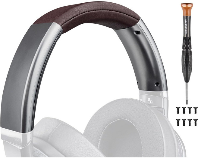 SOULWIT 교체용 헤드밴드 사이드 커버 슬라이더-호환 모델 소니 Sony MDR-1ABT/1ABT MDR 1ABT 헤드폰 헤드밴드 패드 수리 부품 1개, Protein Leather, Dark Coffee+Grey