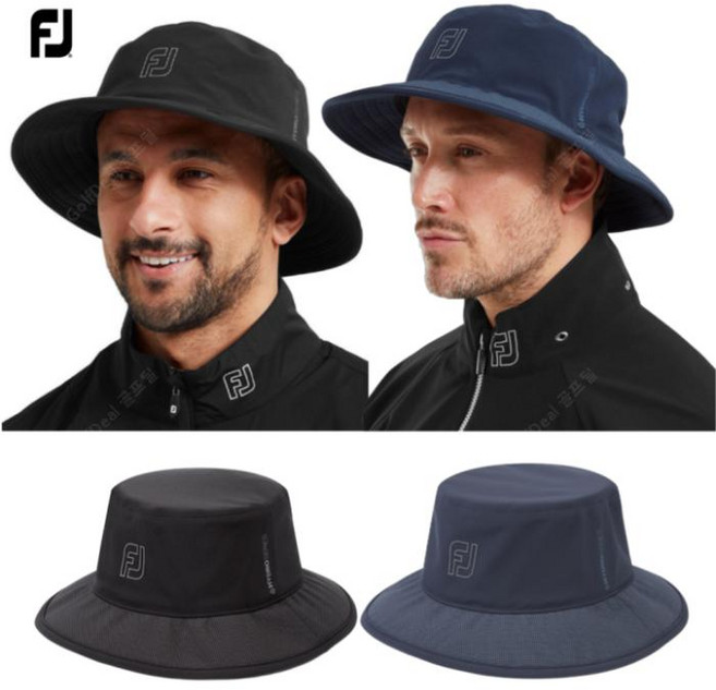 풋조이 골프모자 워터프루프 방수 기능성 하이드로우 버킷햇 772143, 블랙_L/XL