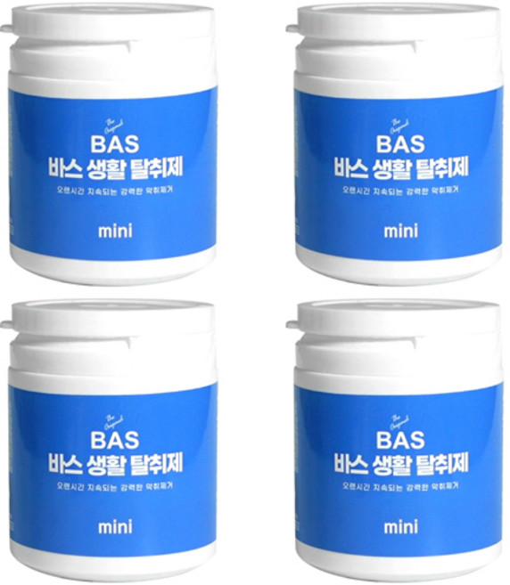 BAS 차량용 생활 탈취제 미니 베이비파우더향, 150g, 4개