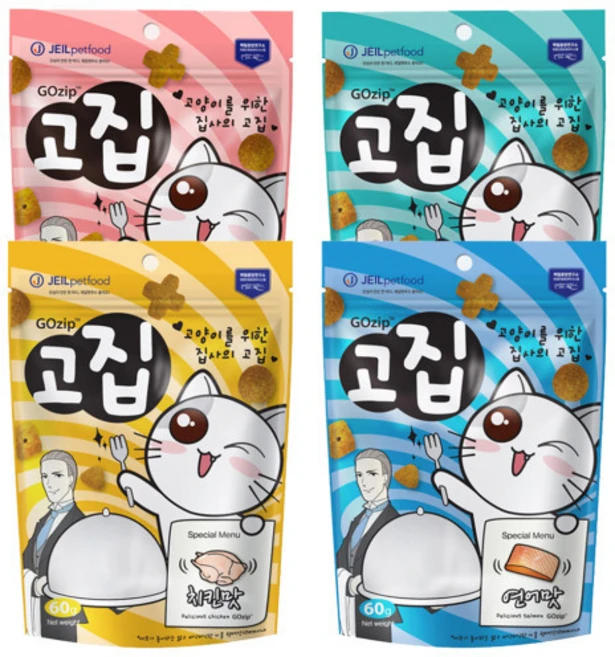 제일펫푸드 고집 고양이 영양스낵 4종 x 3p, 콤보4종, 12개 - 쿠팡