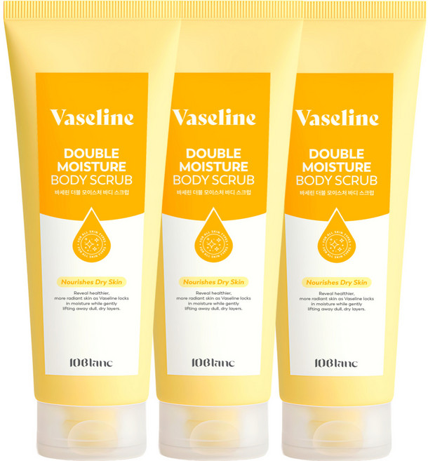 바세린 더블 모이스처 바디 스크럽 텐블랑 220ml X 3개