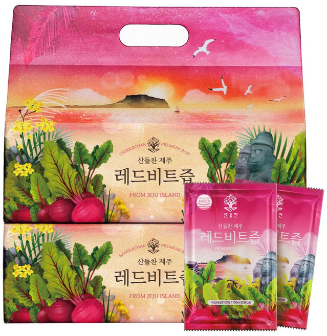 [해썹인증] 물넣지않은 제주 레드 비트즙 100ml X 60포, 60개