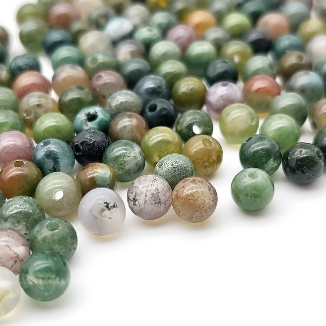 [모크재료방] 인도마노 4mm, 150개, 그린믹스