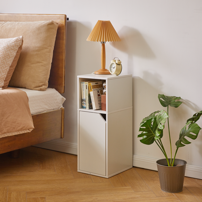 에코소라노 자유조절 수납 협탁 다용도 쇼파옆 사이드 테이블 수납장, 1개, 화이트