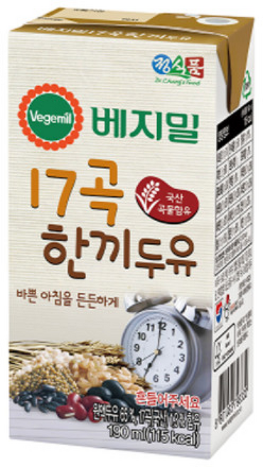 베지밀 17곡 한끼두유 190ml, 72개