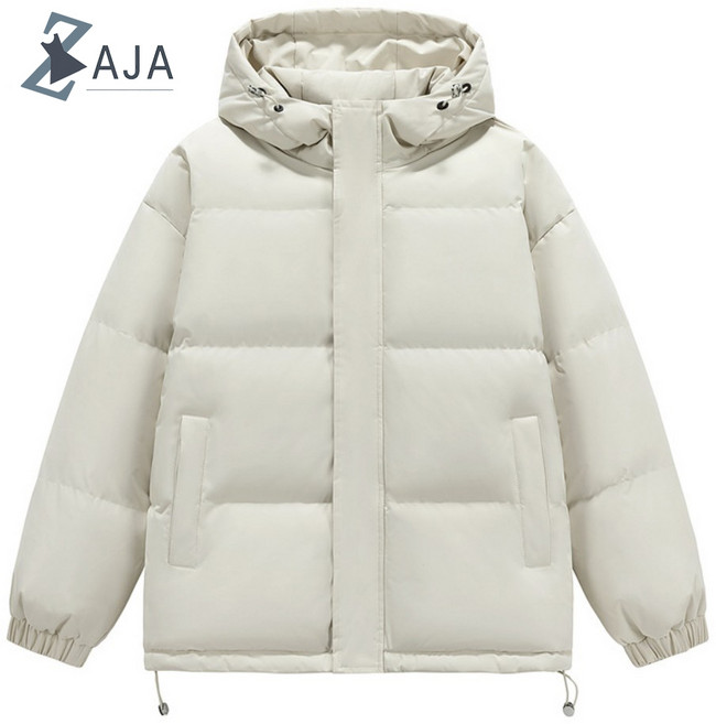 ZAJA 남녀공용 겨울 빅사이즈 오버핏 하이넥 후드 하프 패딩
