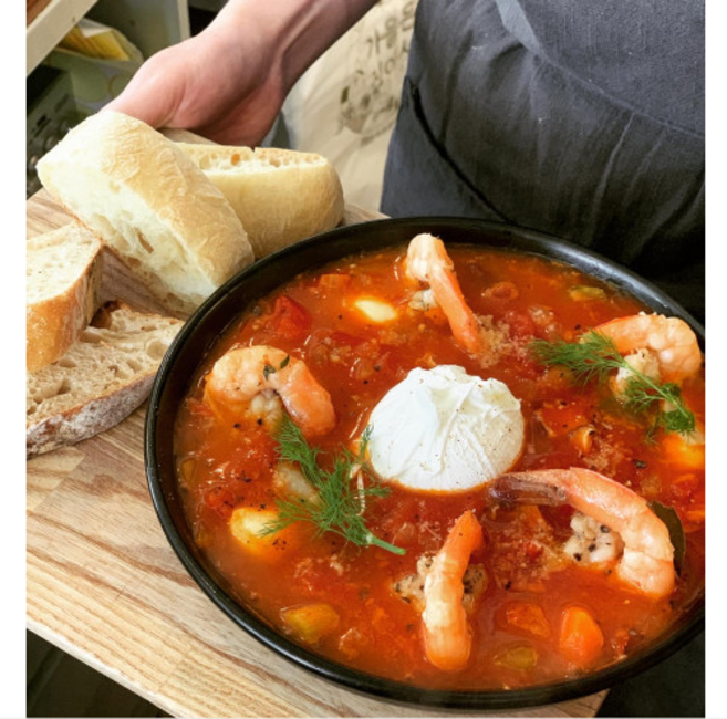 [브런치맛집] 마핑파 새우 샥슈카 에그인헬 토마토스프 채식요리 토마토요리 야채스프 새우요리 집들이 캠핑요리, 양념새우(5마리), 1개, 850g