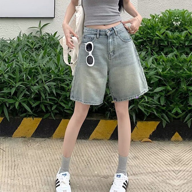 제이로그 하프 와이드 청 반바지 팬츠 레트뮤청PT