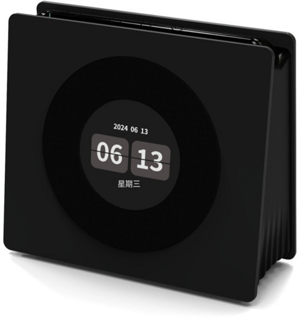 新款懸浮動態歌詞藍牙音箱無線桌面時鐘音響黑膠復古白噪音氛圍燈, 1個, 紳士黑