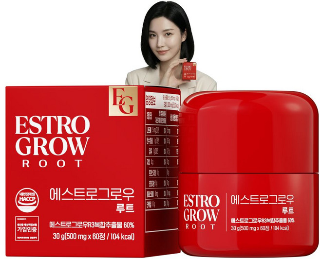 에스트로그로우 여성 모발 데일리케어 아누카사과 맥주효모 비오틴, 1박스, 60정