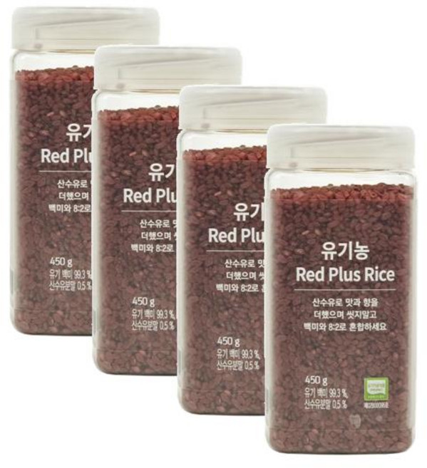 올가 유기농 Red Plus Rice 홍국산수유쌀, 4개, 450g