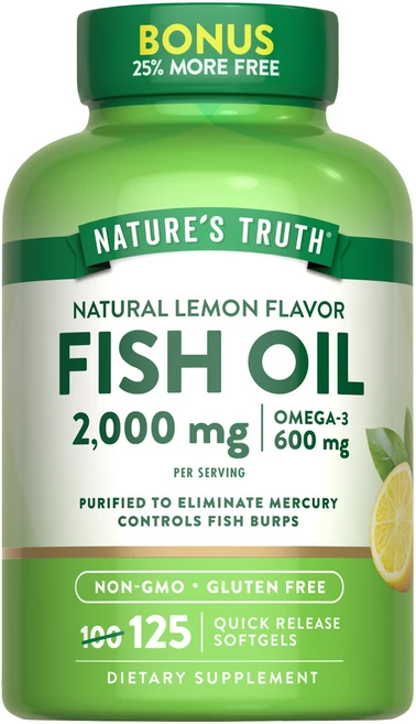 네이쳐스 트루스 피쉬 오일 오메가 3 1000mg 소프트젤, 1개, 125정 - 쿠팡