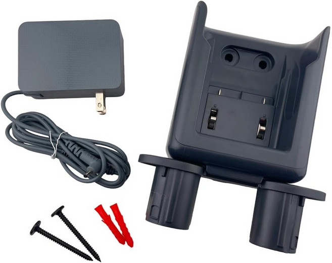 교체용 벽걸이 액세서리 홀더 충전 도킹 스테이션 + 삼성 제트 60 70 75 75+ 시리즈 핏 플렉스 반려동물 무선 스틱 진공청소기그레이용 AC 전원 어댑터 충전기 콤보, Gray