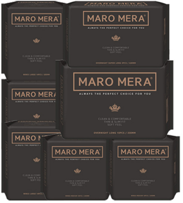마로메라 순면 생리대 중형2팩+대형3팩+오버나이트롱10p+오버나이트슈퍼롱5p, 1개