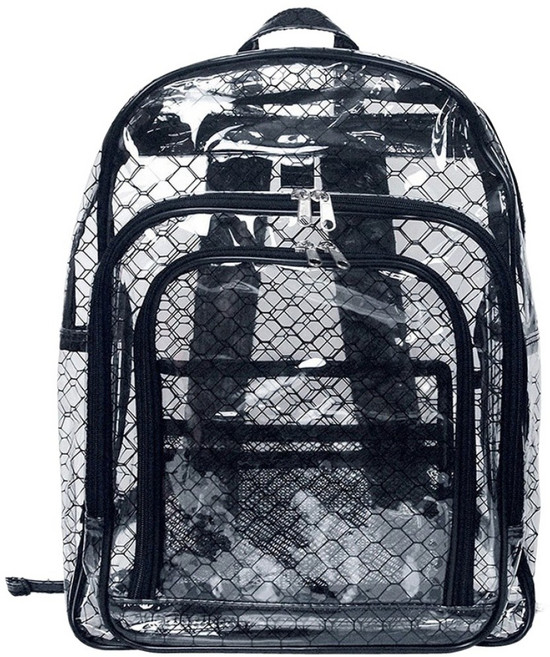 加厚三層黑格紋雙肩後背包 SH623 (抗靜電/無塵室適用), 透明