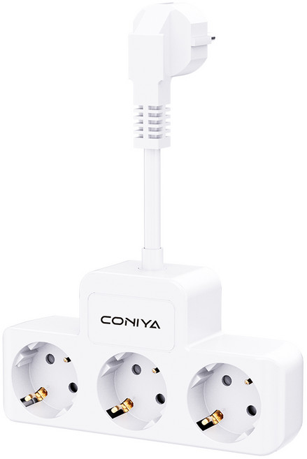 코니야 T탭 3구 확장형 멀티탭 티탭, 10cm, 화이트, 1개
