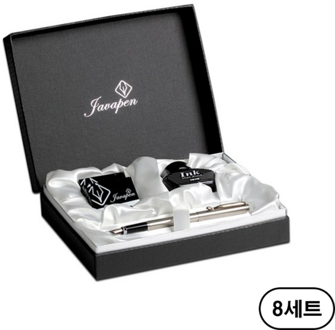 자바펜 매트릭스 만년필 선물세트, EF, 스테인레스 × 8세트