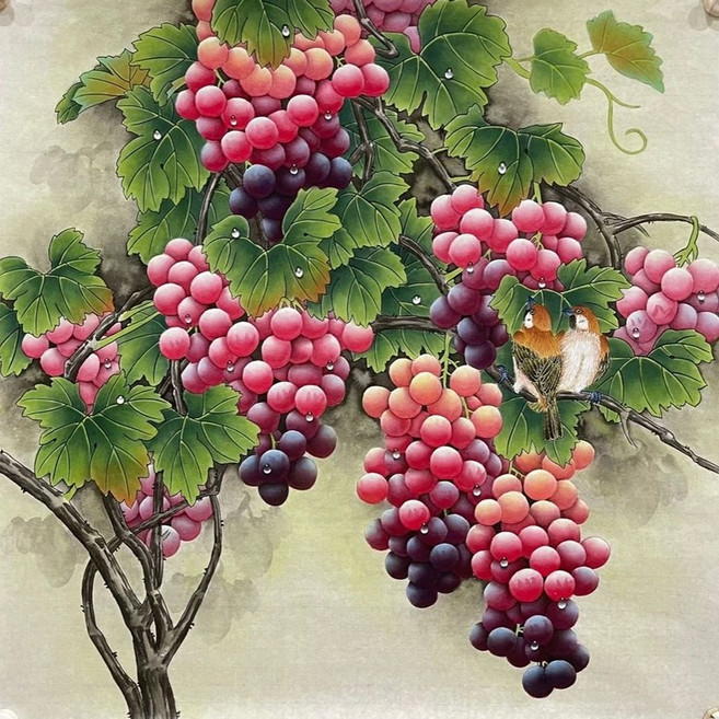 재물포도 부귀새 우드 조각퍼즐 청포도 적포도 행운 건강 재물복 수확하는 과일 동양화 풍수 직소퍼즐 부모님 선물 300 500 1000피스, 부귀새와 재물포도 퍼즐07, 500피스(퍼즐유액없음), 1개