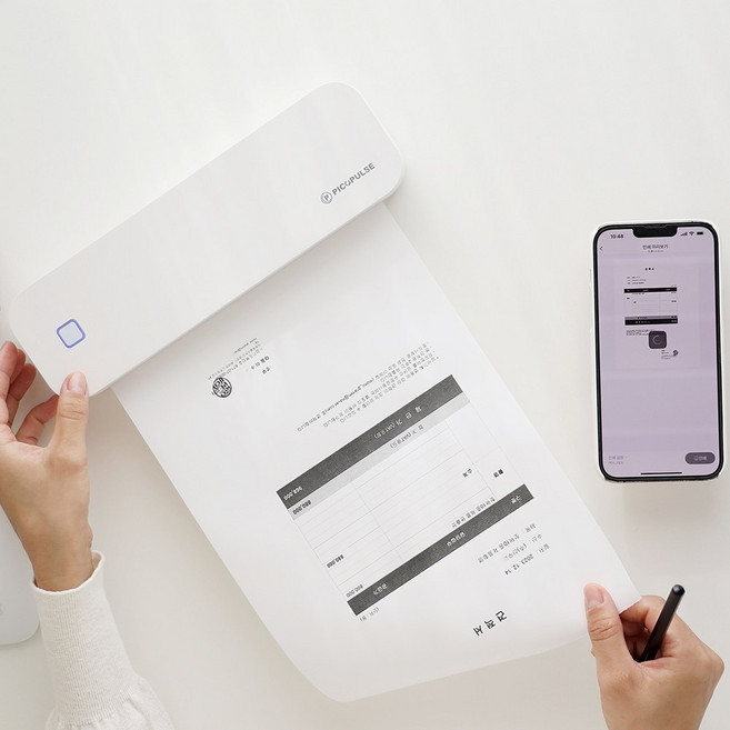 피코펄스 휴대용 A4 프린터 무선 라벨프린터, 1개, D80 화이트