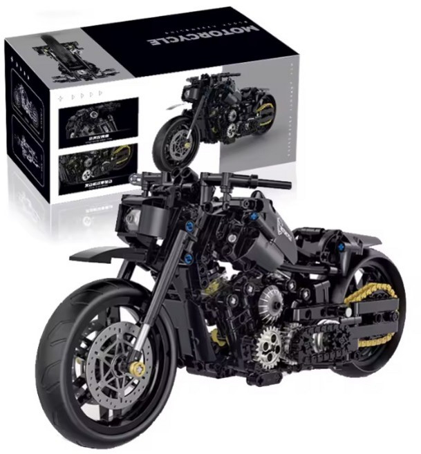 538Pcs 클래식 오토바이 조립 호환블럭 레이서 프라모델 모형 블록, 1개