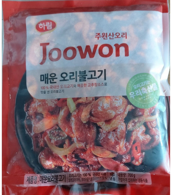 주원산오리 매운오리불고기 700g, 3개