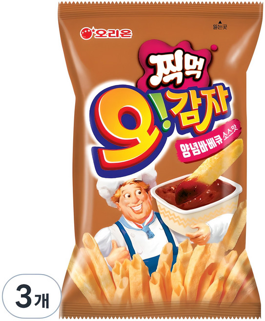 오리온 오감자 딥바베큐 스낵, 75g, 3개