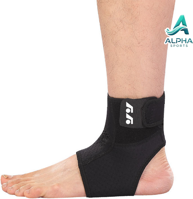 알파 스포츠 발목보호 통기성 압박 보호대 좌우1+1, 블랙, 1세트