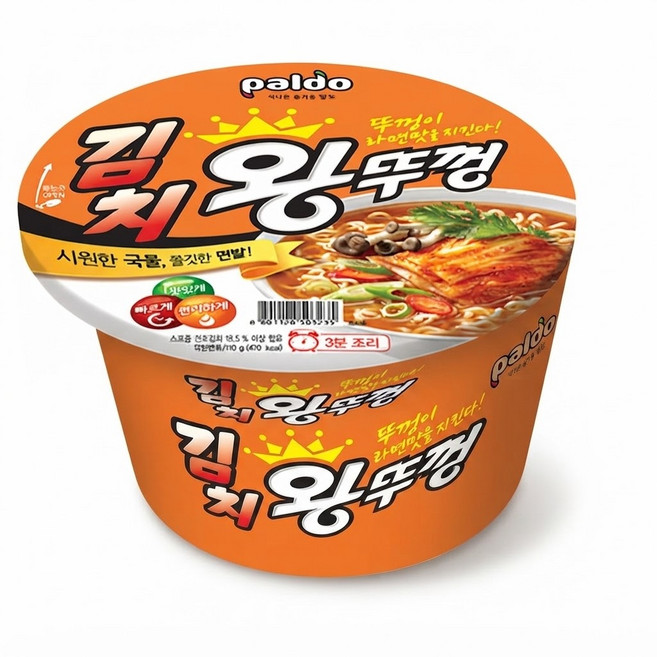 팔도 김치 왕뚜껑 (큰컵/박스/18입), 18개