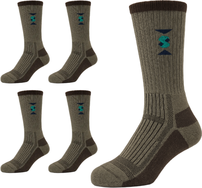 코맥 군용 양말 장목 긴 등산양말 5켤레 사계절 겨울 군인 군대 입대준비물, 5개, 브라운