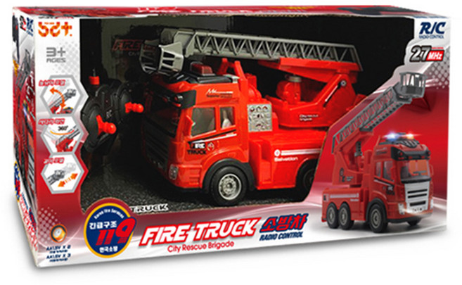 반디 소방차 RC 무선조종 완구, 혼합색상, 1개