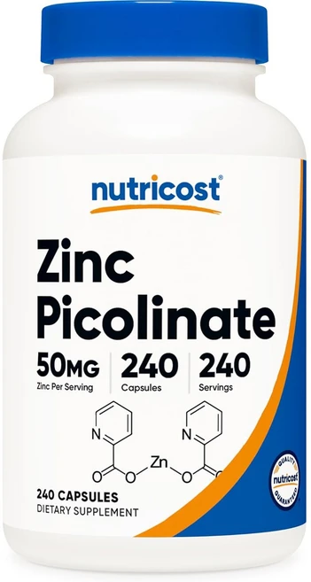 뉴트리코스트 아연 피콜리네이트 Zinc 50mg 240캡슐 8개월분 3개, 240정 - 쿠팡