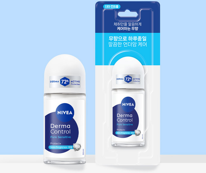 니베아 데오드란트 롤온 더마 컨트롤 퓨어 센서티브 무향 50ml 1개