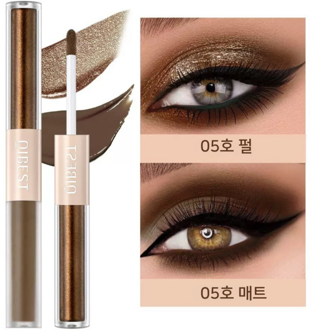 글리터 아이섀도우 스틱 듀얼 펄 매트 투톤 펜슬 스모키 메이크업 롱래스팅, 1개, 05호
