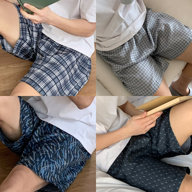 쿨 인견 남성 잠옷바지 파자마 실내복 반바지