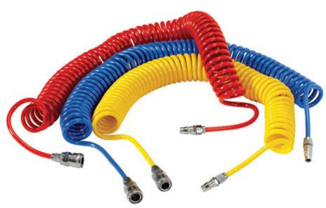 코리아뉴매틱 우레탄코일호스(청색) 8x5x10M(커플링), 1개