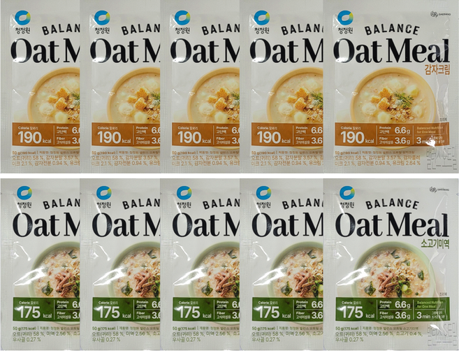 청정원 오트밀 소고기미역50g + 오트밀 감자크림50g, 500g