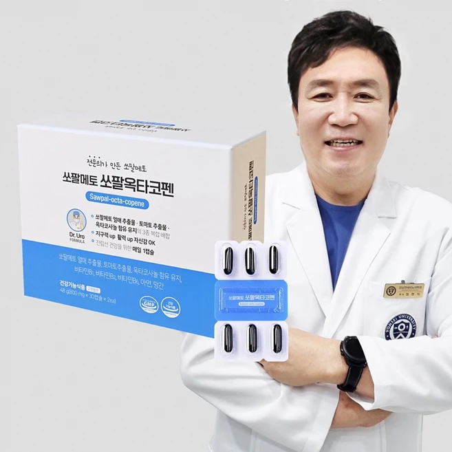 비뇨의학과 전문의 성분 배합 직접 만든 닥터유로포뮬라 쏘팔메토 쏘팔옥타코펜 전립선 건강 90정 3개월분 전문의쏘팔메토, 3개, 30정 - 쿠팡