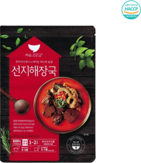 선미식품 따숨 선지해장국 600g 해장국 선지국 선짓국 레토르트 실온보관, 3개