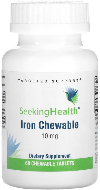 Seeking Health 철분 츄어블 10mg 츄어블 정 60정, SeekingHealth철분츄어블10mg츄어블정60정, 1개 - 쿠팡