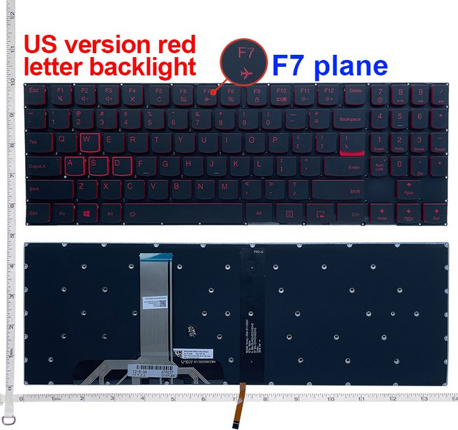 영어 노트 북 키보드 레노버 Y520 Y520-15IKB R720 R720-15IKB R720-15IKBN 팜레스트 어퍼 케이스 US RU SP LA, 05 R720-15IKB F7, 한개옵션2