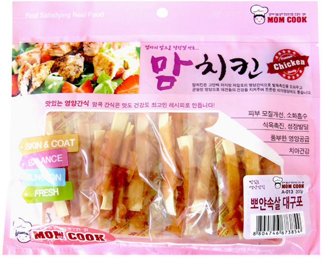 맘쿡 맘치킨 치킨 뽀얀속살 대구포 300g 애견간식, 1개