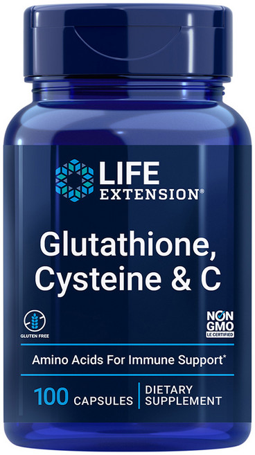 유통기한임박 12월22년) Life Extension 글루타치온 시스테인 & C 100캡슐, 100정, 1개