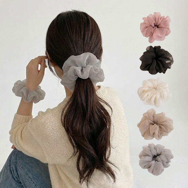 데일로엔 곱창밴드 머리끈 헤어슈슈 스크런치 여성 데일리 헤어끈 5종 세트