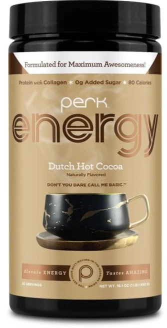 스포츠음료 전해질 분말 Perk Energy 오리지널 더치 핫 코코아 20인분 글루텐 프리 대두 땅콩, 1개, 450g - 쿠팡